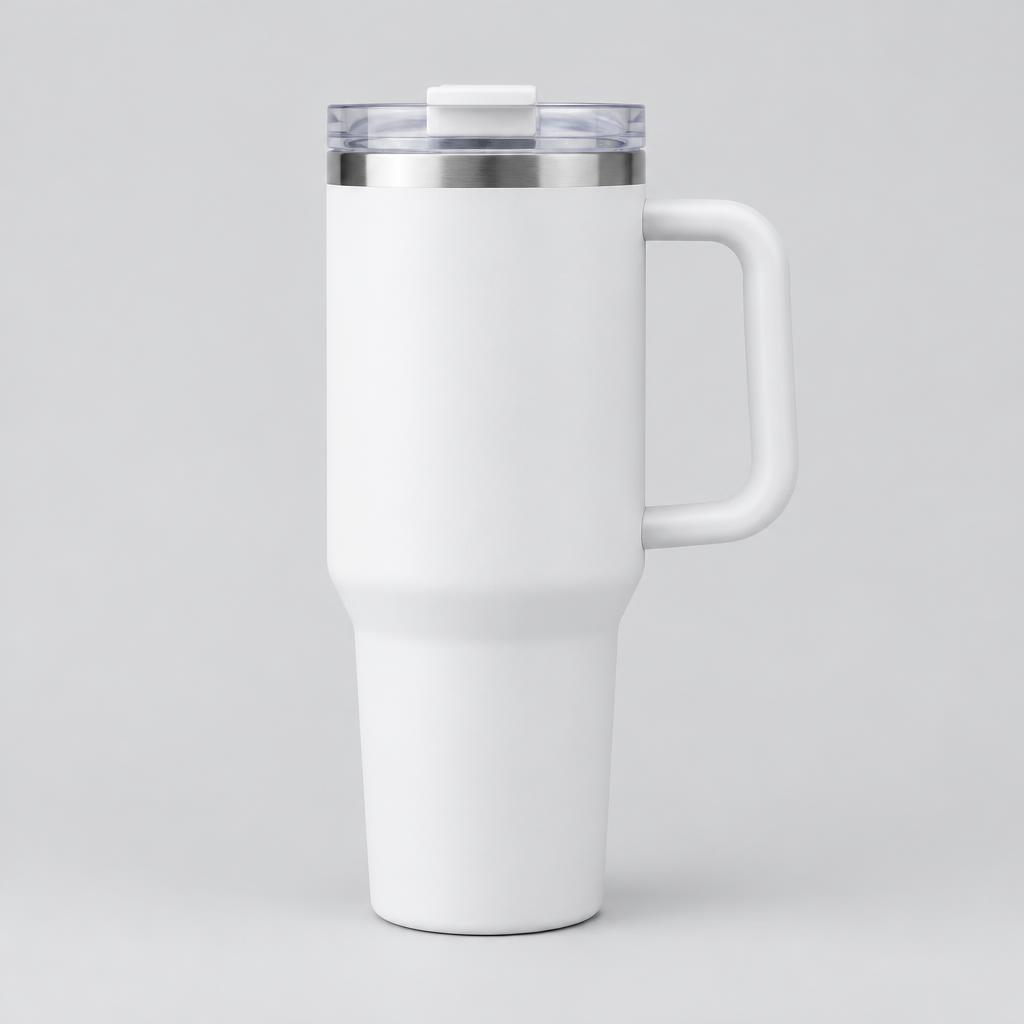 White Insulated Travel Tumbler